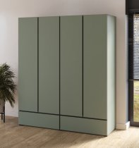 Helvetia meble - Kleiderschrank Cross S 2 – grün/grün-schwarz – 24GWMY20