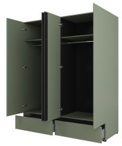 Kleiderschrank Cross S 2 – grün/grün-schwarz – 24GWMY20