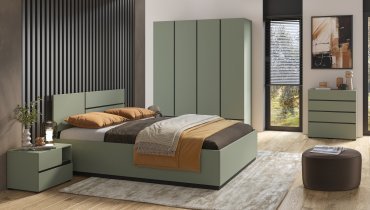 Helvetia meble - Kleiderschrank Cross S 2 – grün/grün-schwarz – 24GWMY20
