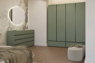 Helvetia meble - Kleiderschrank Cross S 2 – grün/grün-schwarz – 24GWMY20