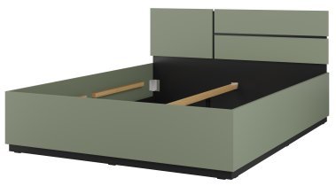 Helvetia meble - Bett mit Hebefunktion Cross S – 160x200 cm – grün/grün-schwarz – 24GWMY51