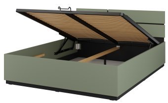Helvetia meble - Bett mit Hebefunktion Cross S – 160x200 cm – grün/grün-schwarz – 24GWMY51