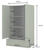 Helvetia meble - Schrank Cross S – grün/grün-schwarz – 24GWMY38