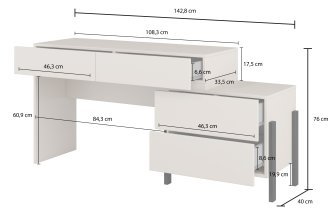 Helvetia meble - Schminktisch Jukon S – Kaschmir – 24KSND03