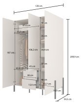 Helvetia meble - Garderobenschrank Jukon S – Kaschmir – 24KSND19