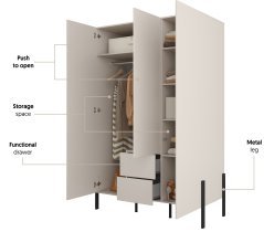 Helvetia meble - Garderobenschrank Jukon S – Kaschmir – 24KSND19