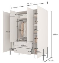 Helvetia meble - Kleiderschrank Jukon S – Kaschmir – 24KSND20