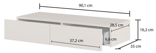 Helvetia meble - Wand-Schminktisch mit Spiegel Jukon S – Kaschmir – 24KSND59