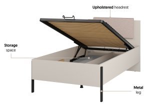Helvetia meble - Klappbett Jukon S – 100x200 cm – Kaschmir – 24KSND54