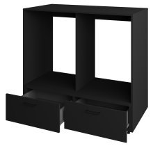 Helvetia meble - Waschmaschinen-Schrank mit 2 Schubladen Rosa – Schwarzer Onyx – 30W3NO65