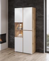 Helvetia meble - Vitrine Cross – Eiche Votan/Weiß – 24N9MY12