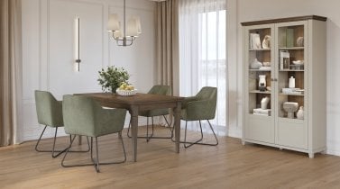 Helvetia meble - Wohnzimmer Evora – Hellbeige/Hellbeige/Eiche Dunin
