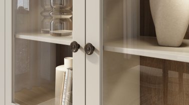 Helvetia meble - Wohnzimmer Evora – Hellbeige/Hellbeige/Eiche Dunin