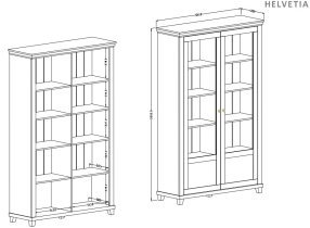 Helvetia meble - Zweitürige Vitrine Evora – hellbeige/hellbeige/Eiche Dunin – 24D1JU13