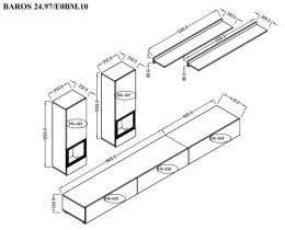 Helvetia meble - Wohnwand Baros – Eiche Wotan – 24N0BM10