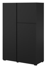 Hohe Kommode Asymetric – Schwarzer Onyx – 24W3OA46