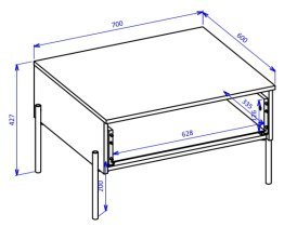 Helvetia meble - Korpus für Couchtisch Ore – Eiche Lindberg – 24LGOG88