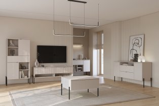 Helvetia meble - Wohnzimmer Ore – Kaschmir mit gerippter Struktur
