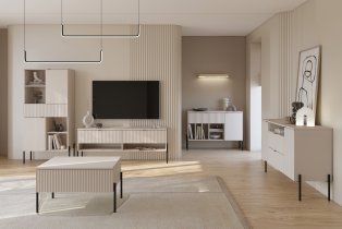 Helvetia meble - Couchtisch Ore – Kaschmir mit gerippter Struktur – 24KROG98