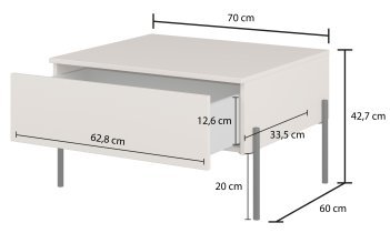 Helvetia meble - Couchtisch Ore – Kaschmir mit gerippter Struktur – 24KROG98