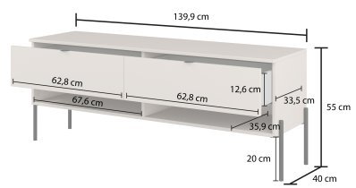 Helvetia meble - TV-Kommode Ore – Eiche Lindberg/Kaschmir – 24LKOG41