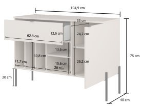 Helvetia meble - Kommode Ore – Eiche Lindberg/Kaschmir – 24LKOG45