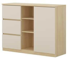 Kommode mit Regal Terra – Eiche/Beige – 24LBON22