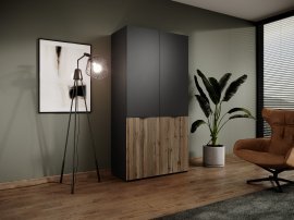 Schrank Sandbox Sento - schwarz/Eiche Wotan