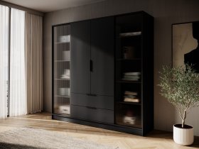 Piaski - Schrank Kelly 4D RD - schwarz