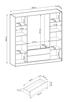 Piaski - Schrank Kelly 4D RD - schwarz