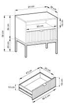 Piaski - Nachttisch Nova S54 – Eiche Vicenza