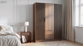 Kleiderschrank Nelly 3D – Nussbaum