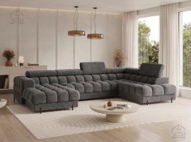 U-förmige Sitzgarnitur Feraria Royal 05 – Schwarz