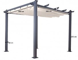 Bello Giardino - Gartenpavillon 3x3 m - AC.006.A - grau/grau