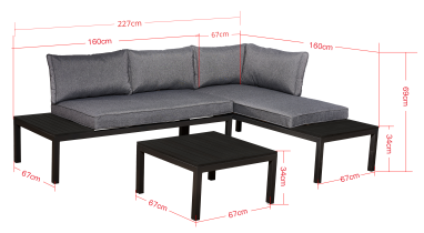 Bello Giardino - Garten-Set Vento - ZO.071.S.W - schwarz