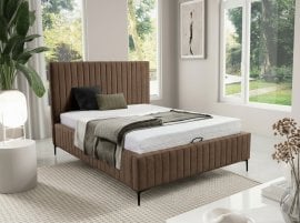 Bett mit Hebemechanismus Layla – 180x200 cm Samt Soft (Agmamito) 05 – braun