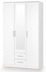 Kleiderschrank mit Spiegel Lima S-3 - weiß