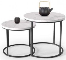 Set Clubtische Oreo - Weißer Marmor