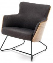 Fotelj Chillout - dunkelgrau/Nussbaum