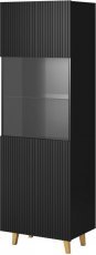 Element mit Vitrine Pafos - schwarz