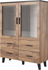 Vitrine Lotta 120 - Wotan Eiche/Schwarz