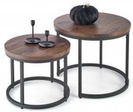 Set von Couchtischen Oreo - Walnuss/schwarz