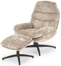 Sessel Dario mit Hocker - beige