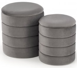 Komplettset aus zwei Puffern Pacho - grau