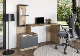 Schreibtisch Miso - Graphit/Artisan Eiche