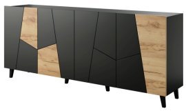 Kommode Etna - schwarz/Eiche Craft