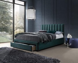 Bett Grace - 140x200 cm - grüner Samt