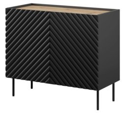 Kommode Onda 2D - schwarz/Eiche Artisan