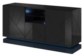 Kommode Qiu 2D1K – Schwarz Hochglanz