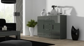 Kommode Uni – Hochglanz Grau